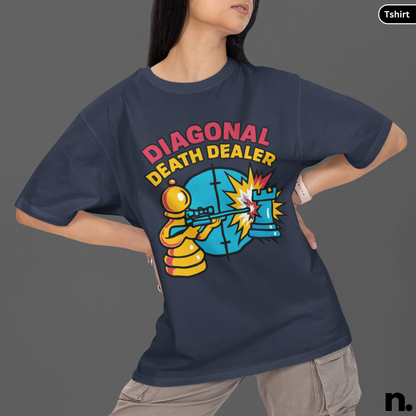 Diagonal Death Dealer Chess Piece Inspired Unisex Tee