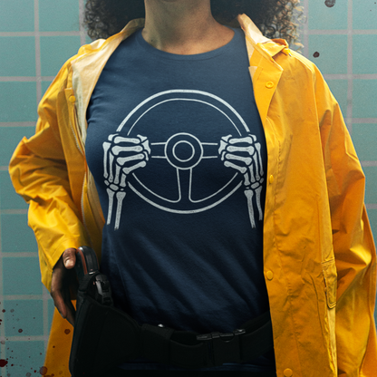 Death Behind Wheel Unisex Halloween Tee