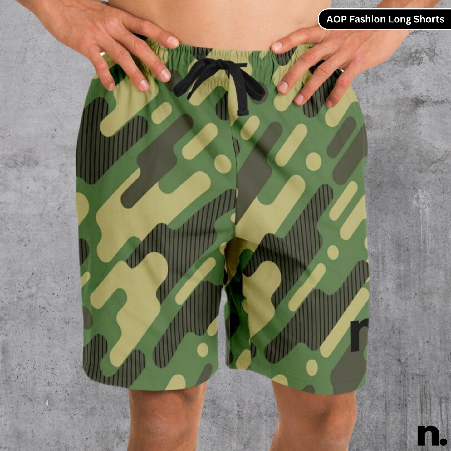 Geometric Camo Fashion Long Shorts