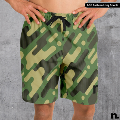 Geometric Camo Fashion Long Shorts