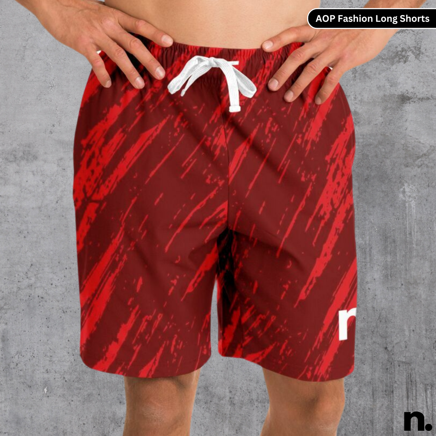 Nerdotopia Red Pattern Long Shorts