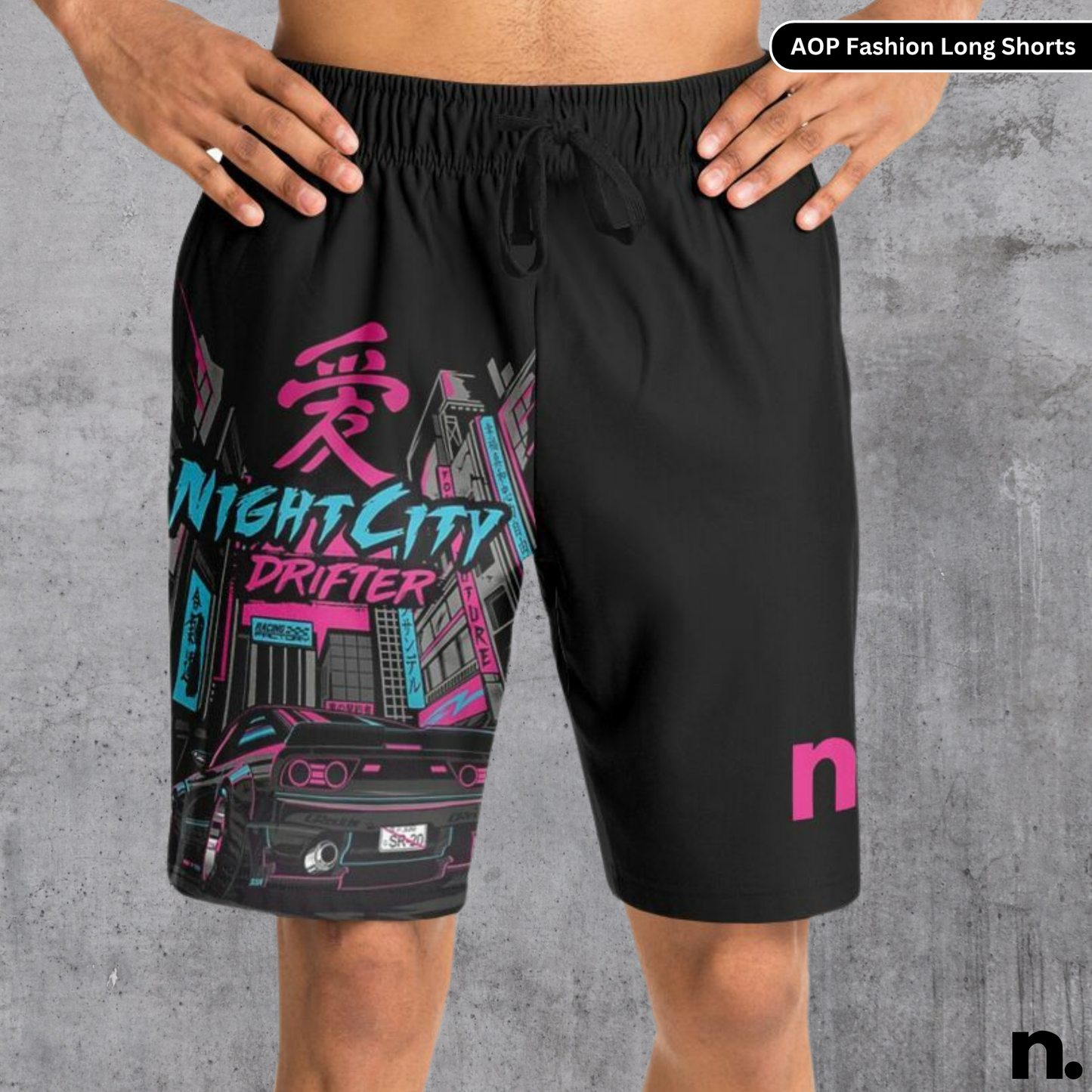 JDM Night City Drifter AOP Men's Shorts