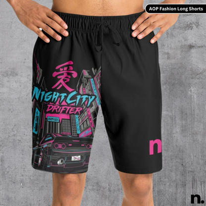 JDM Night City Drifter AOP Men's Shorts