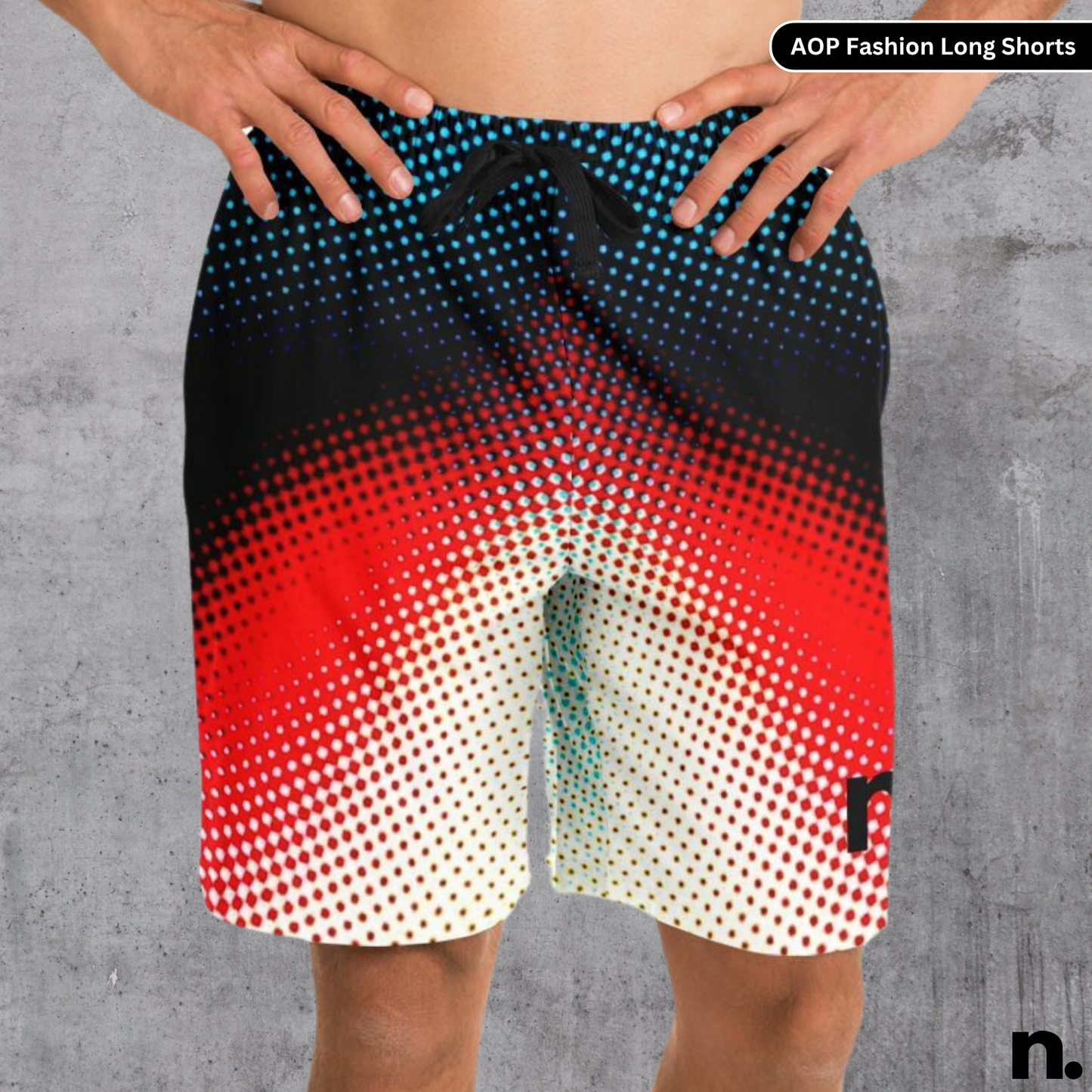 Color Diffusion Pattern Fashion Long Shorts