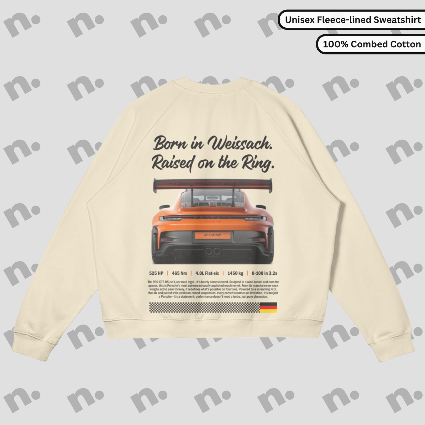 Born in Weissach Premium Fleece-lined Sweatshirt