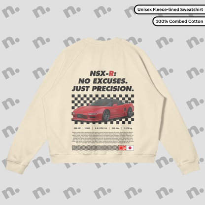 NSX-R – “NO EXCUSES. JUST PRECISION.” Fleece-Lined Crewneck Sweatshirt