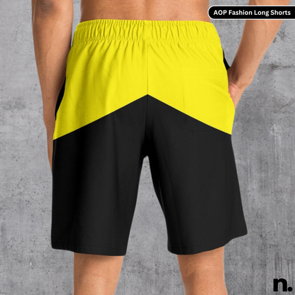Black & Yellow Fashion Long Shorts