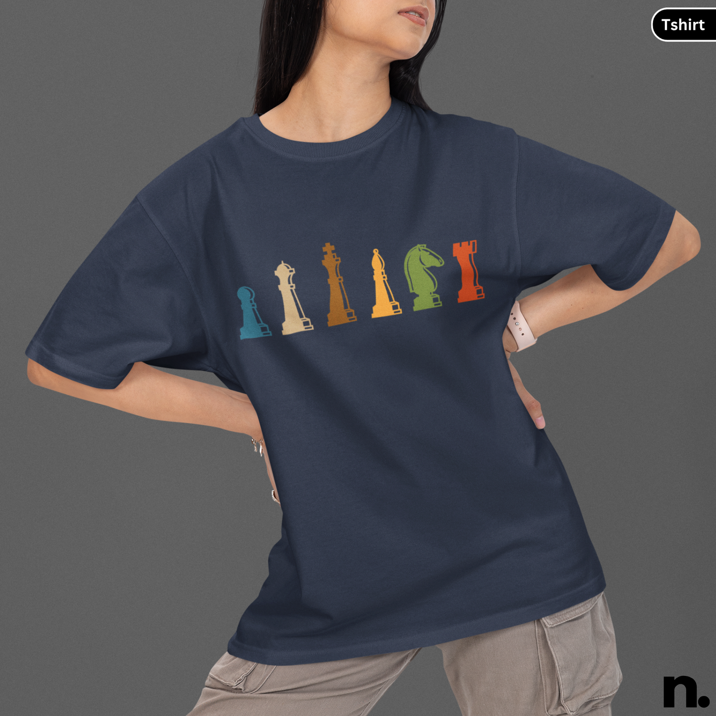 Chess Pieces Illustration Basic Unisex Tee