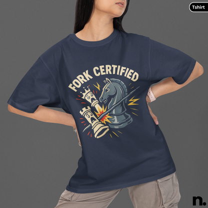 Knight Fork Certified Chess Funny Unisex Tee