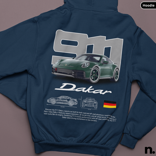911 Dakar Poster Style Back Print Unisex Hoodie
