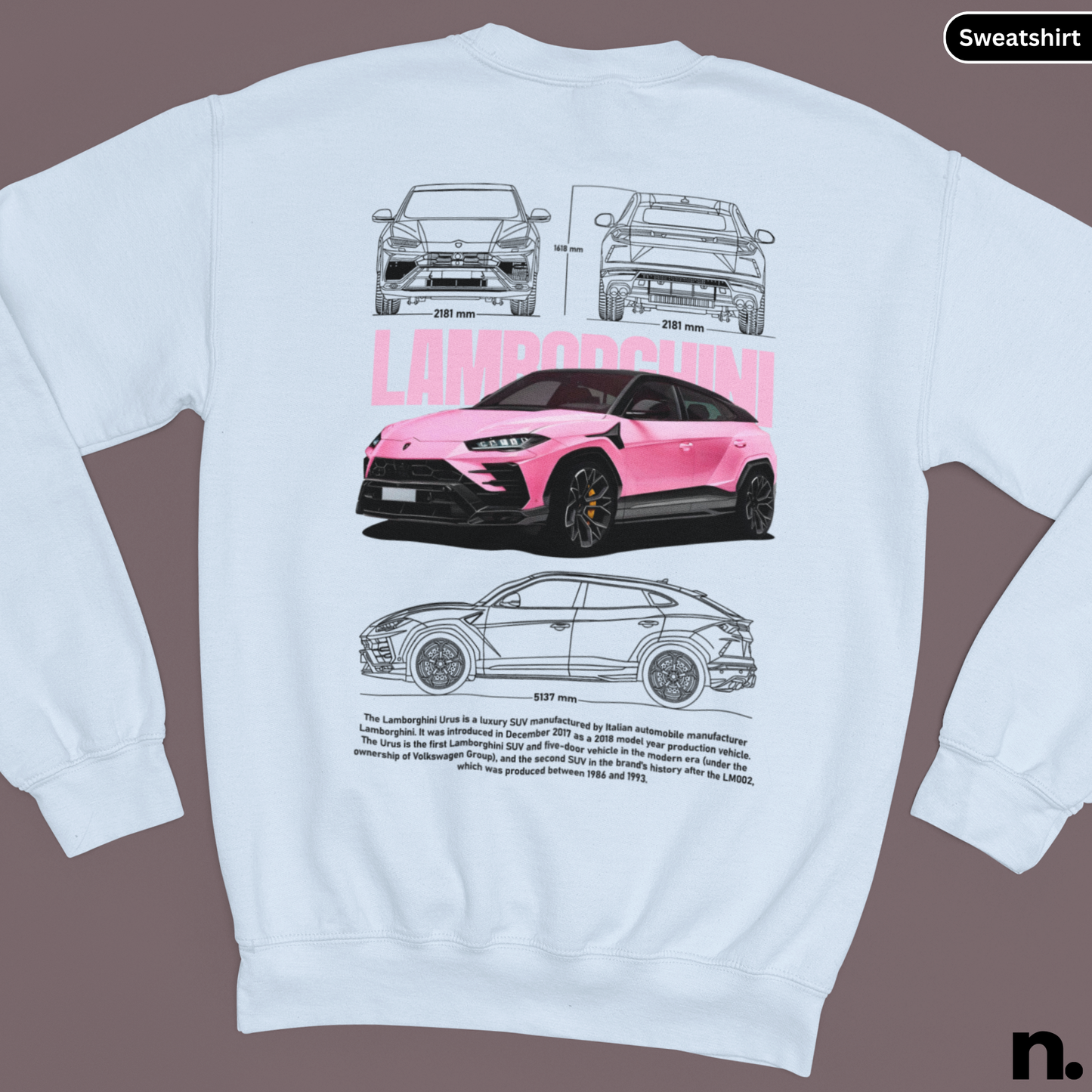 LamborghiniUrusSportsSUVPosterStyle-Nerdotopia-SweatshirtImage-LightBlueColour