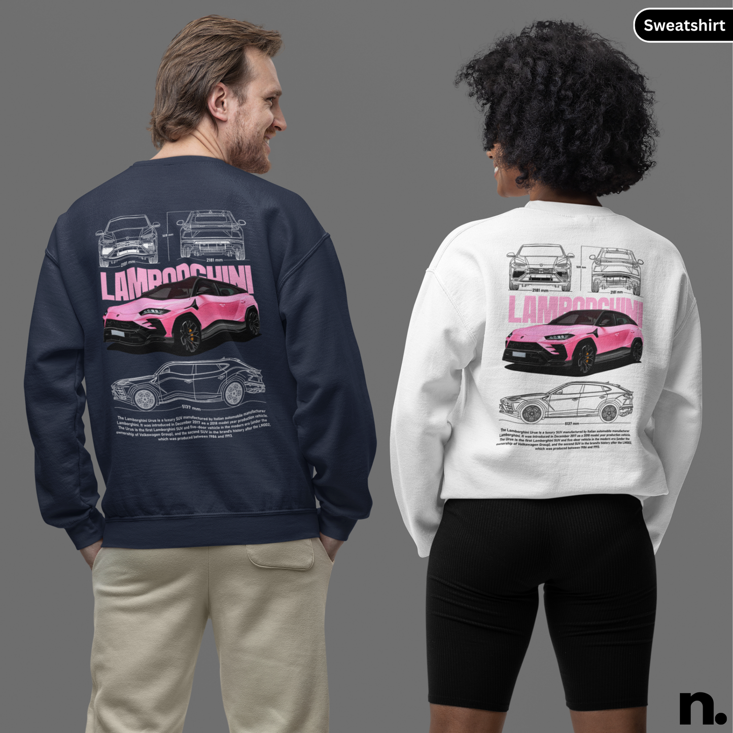 LamborghiniUrusSportsSUVPosterStyle-Nerdotopia-SweatshirtImage-White_NavyColour