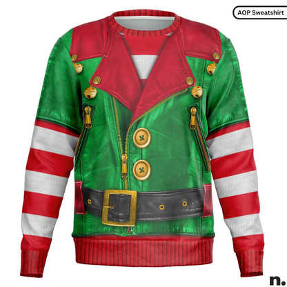 Santa's Little Biker Help Printed Sweatshirt