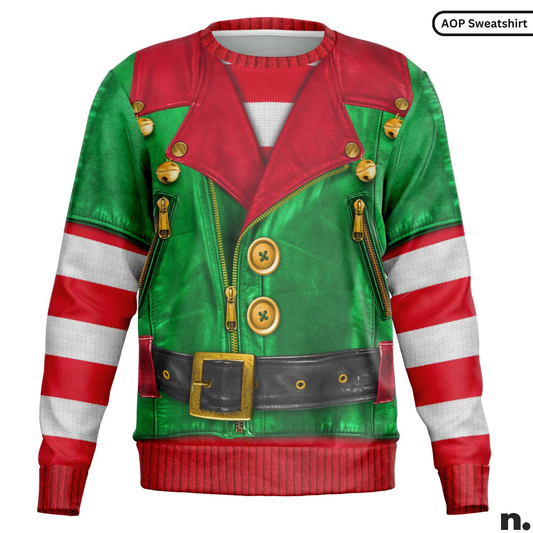 Santa's Little Biker Help Printed Sweatshirt