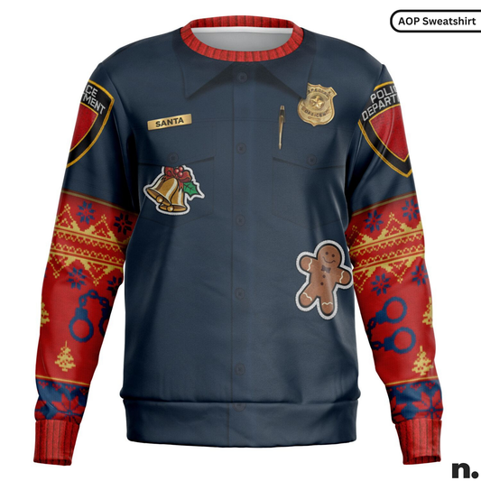 Police Navidad Christmas Inspired Printed Sweatshirt