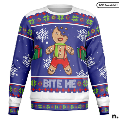 Bite Me Cheeky Christmas Holiday Sweatshirt