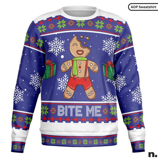 Bite Me Cheeky Christmas Holiday Sweatshirt