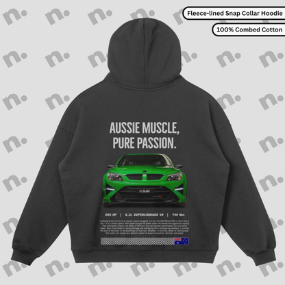 Aussie Muscle Snap-Collar Fleece-lined Premium Hoodie