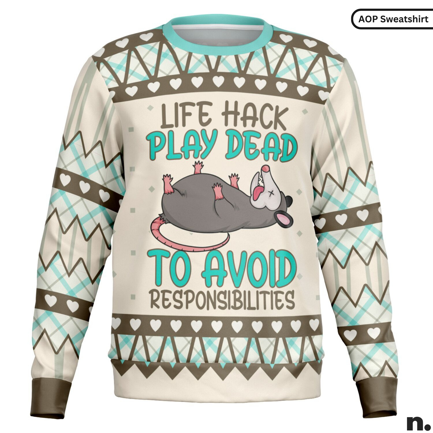 Life Hack Play Dead - Funny Possum Sweatshirt