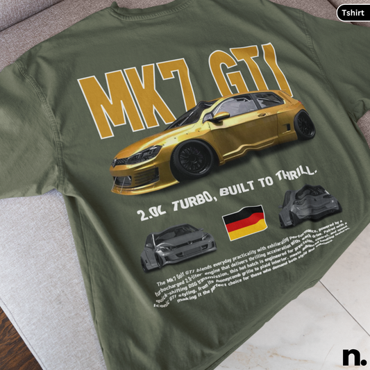 VW Golf GTI MK7 Poster Style Unisex Cotton Tee