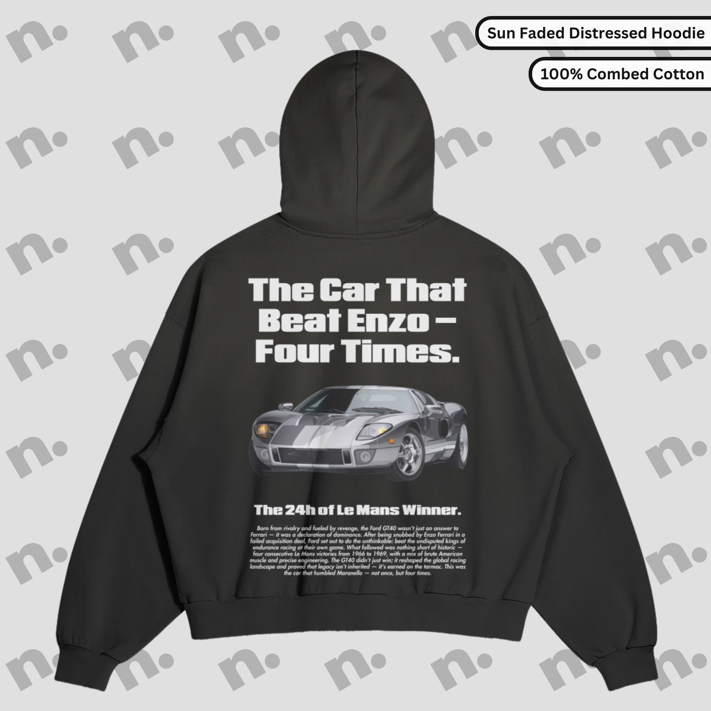 Title,Alt Text,Tags
GT40 The Car That Beat Enzo Oversized Sun Faded Distressed Tee,"GT40 The Car That Beat Enzo Oversized Sun Faded Distressed Tee featuring a vintage motorsport-inspired design with a relaxed fit and retro worn look.","GT40, Car That Beat Enzo, Oversized Tee, Distressed T-Shirt, Sun Faded Tee, Vintage Car Shirt, Motorsport Shirt, Retro Racing Tee, Classic Car Apparel, Streetwear Tee, Men's Vintage Tee, Washed Tee, Graphic Tee, Car Enthusiast Clothing"
GT40 The Car That Beat Enzo Sun Faded D