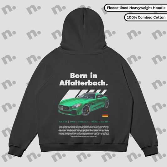 AMG-Born in Affalterbach fleece-lined hoodie – cozy and premium, with bold car-inspired design and warm inner lining for everyday wear.

