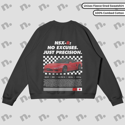 NSX-R – “NO EXCUSES. JUST PRECISION.” Fleece-Lined Crewneck Sweatshirt