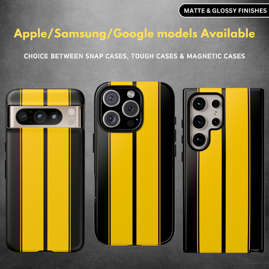 Yellow Racing Stripes Tough Case