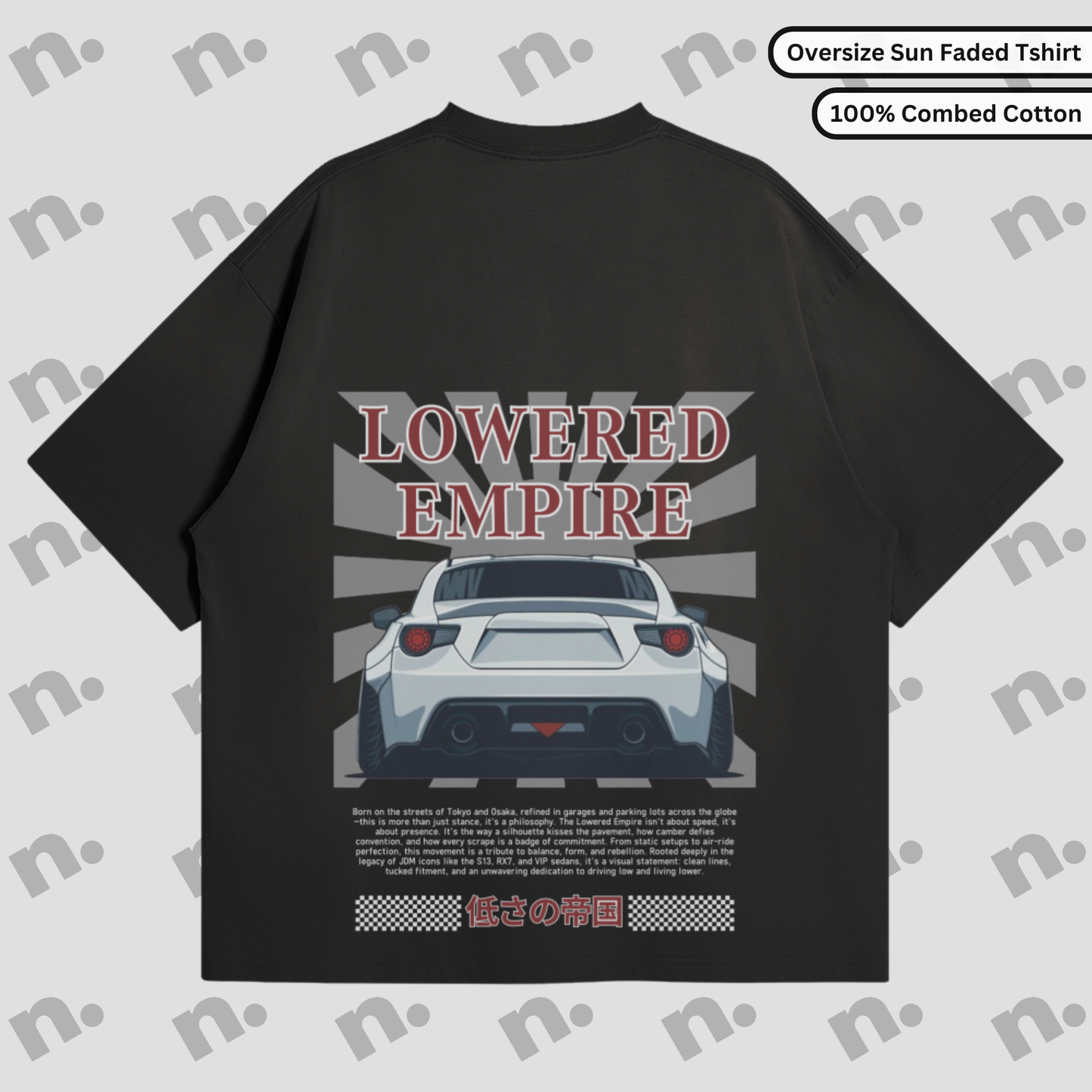 Lowered Empire sun-faded premium tee – soft washed look t-shirt with vintage streetwear vibe

