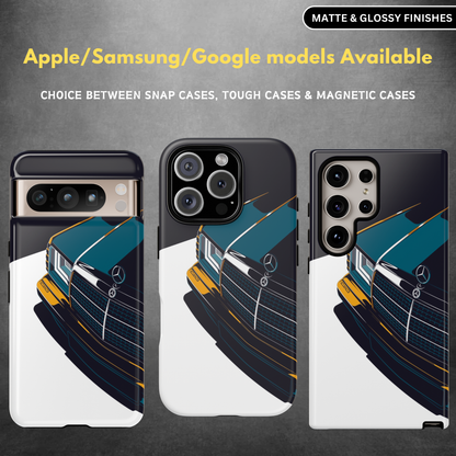 Merc W124 Illustration Tough Magnetic Case