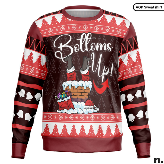 Bottoms Up Santa Funny Sweatshirt