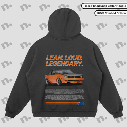 LEAN. LOUD. LEGENDARY. – Aussie Heritage Snap Collar Premium Hoodie