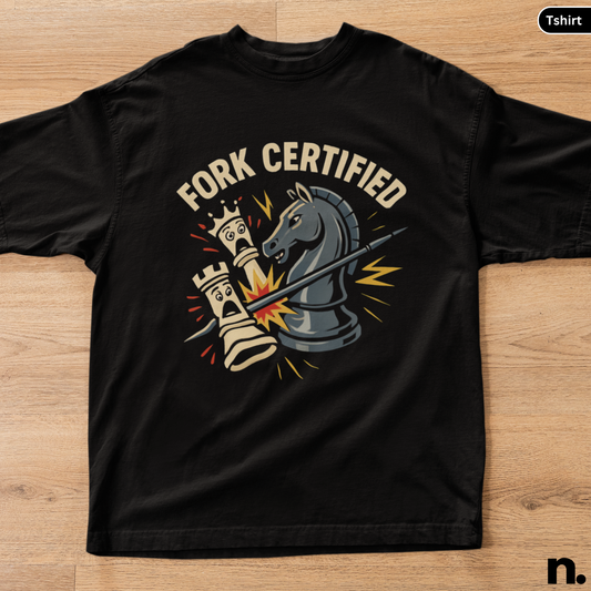 Knight Fork Certified Chess Funny Unisex Tee