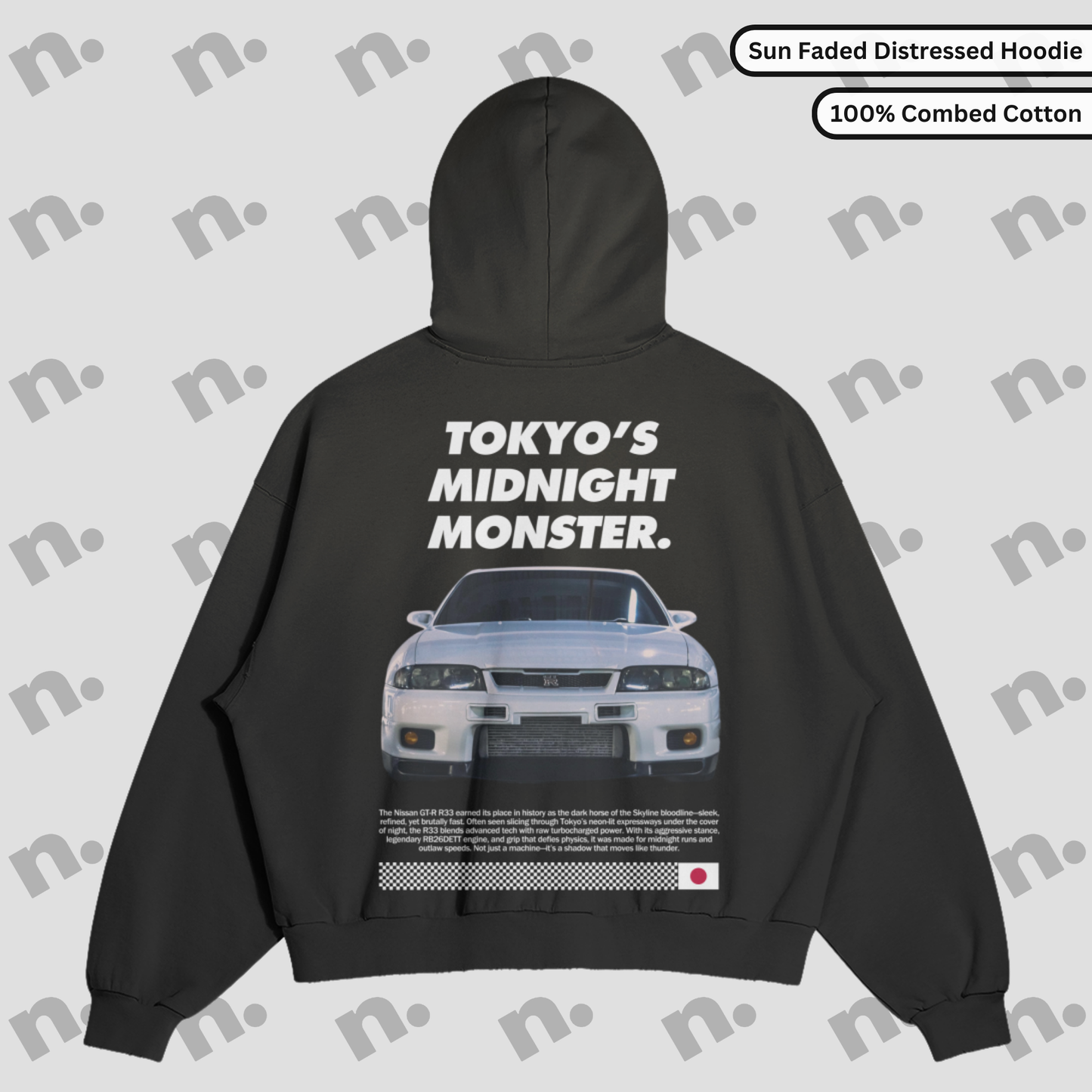 TOKYO’S MIDNIGHT MONSTER. – R33 Distressed Premium Hoodie