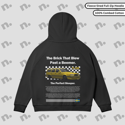 T5R Brick Premium Fleece-lined Zip-up Hoodie