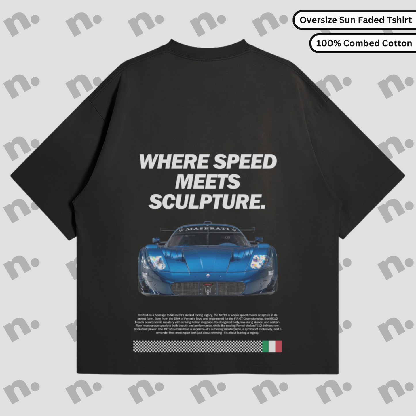 Speed Meets Sculpture Oversized Sun-Faded Premium Tee