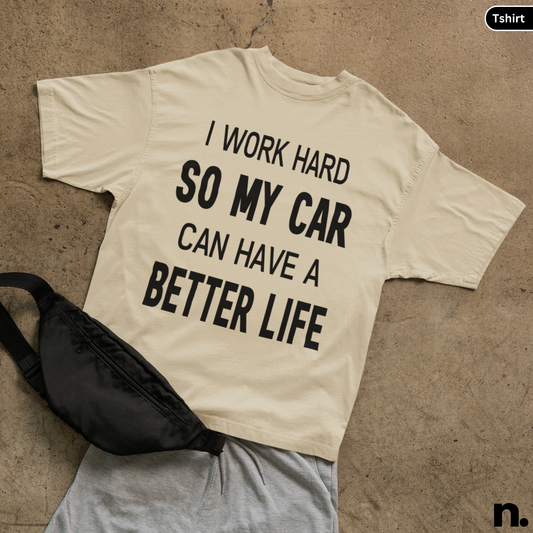 flat lay mockup of work hard tee in sand 