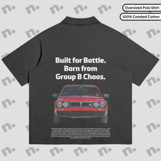 Title,Alt Text,Tags,Meta Description
Built for Battle — Delta S4 Oversized Premium Polo Tee,"Delta S4 'Built for Battle' Oversized Premium Polo Tee with motorsport-inspired graphics, a relaxed fit, and vintage rally aesthetic.","Delta S4, Built for Battle, Oversized Polo Tee, Premium Polo Shirt, Group B Rally Shirt, Motorsport Polo, Vintage Racing Tee, Car Culture Apparel, Classic Rally Clothing, Streetwear Polo, Retro Car Polo, Automotive Fashion","Oversized Delta S4 premium polo tee with 'Built for Battle