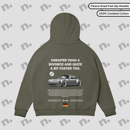 964 Turbo Divorce Inspired Full-Zip Fleece Hoodie