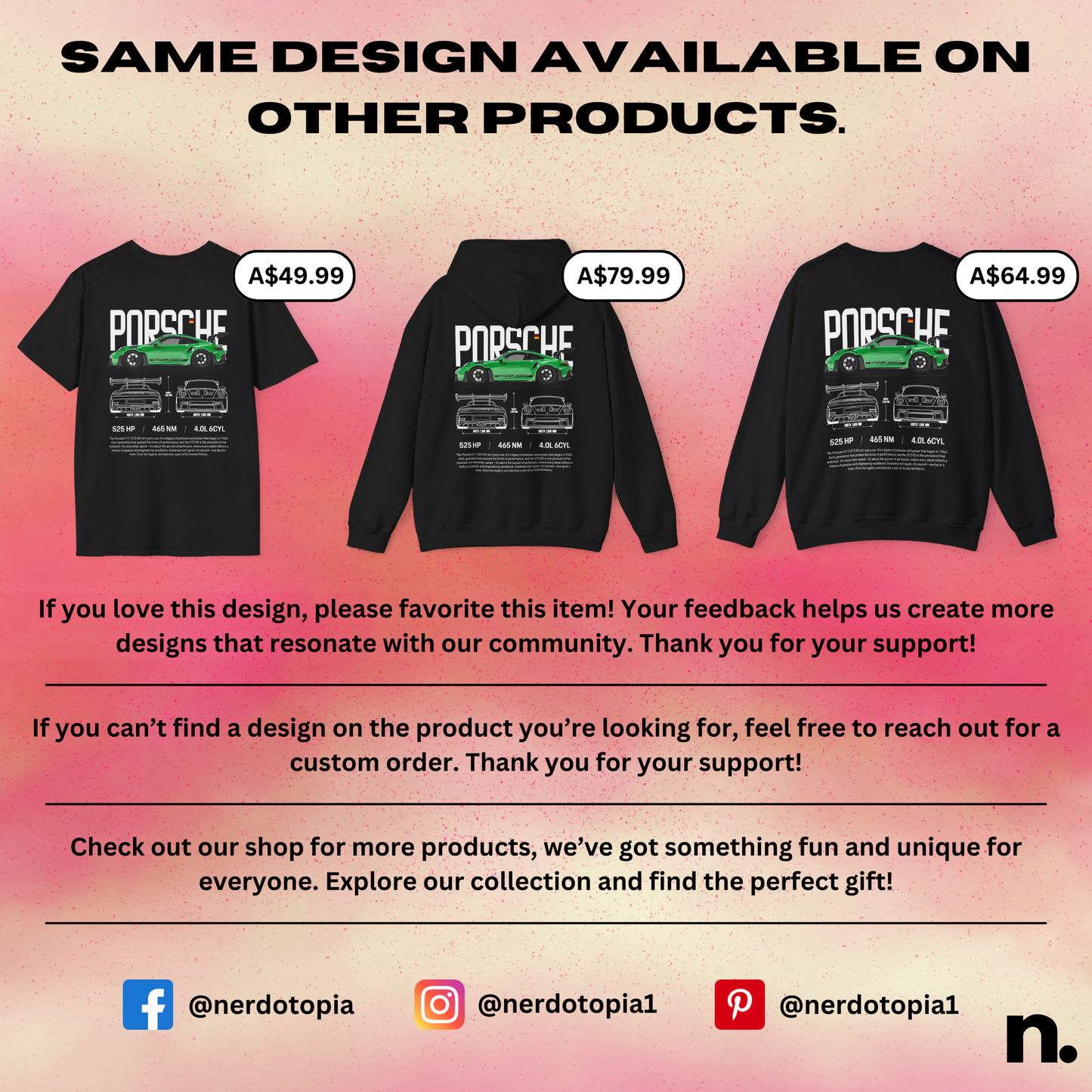 911 GT3RS Green Crewneck Sweatshirt