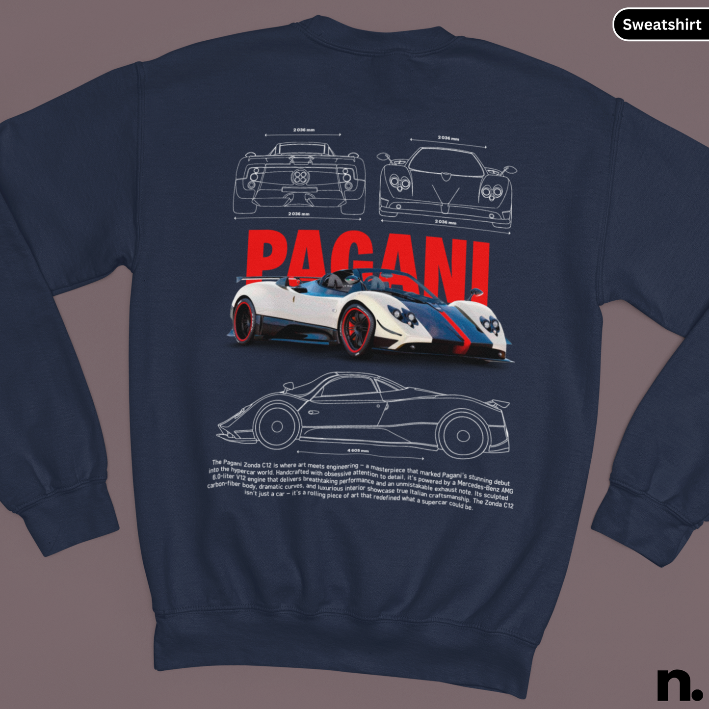 Zonda C12 Poster Style Sweatshirt
