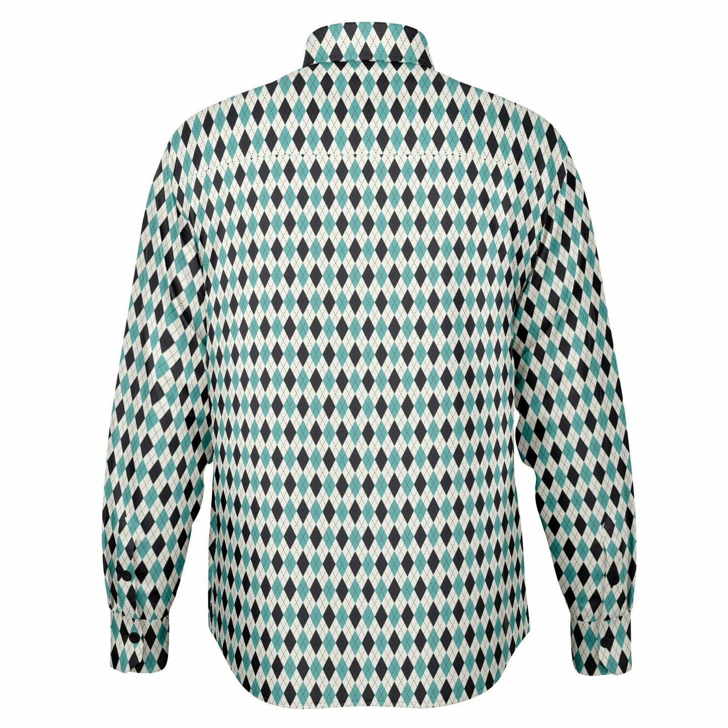 Tile Pattern Long Sleeve Button Down Shirt - AOP