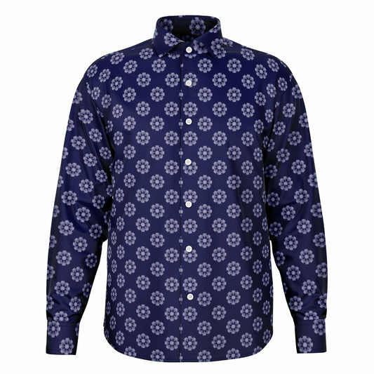 Seamless Circle Pattern Long Sleeve Button Down Shirt - AOP