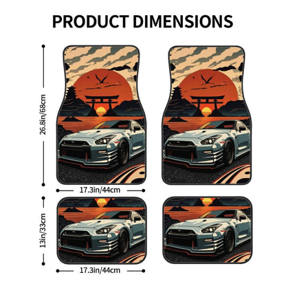 GTR R35 Illustration Automotive Floor Mats