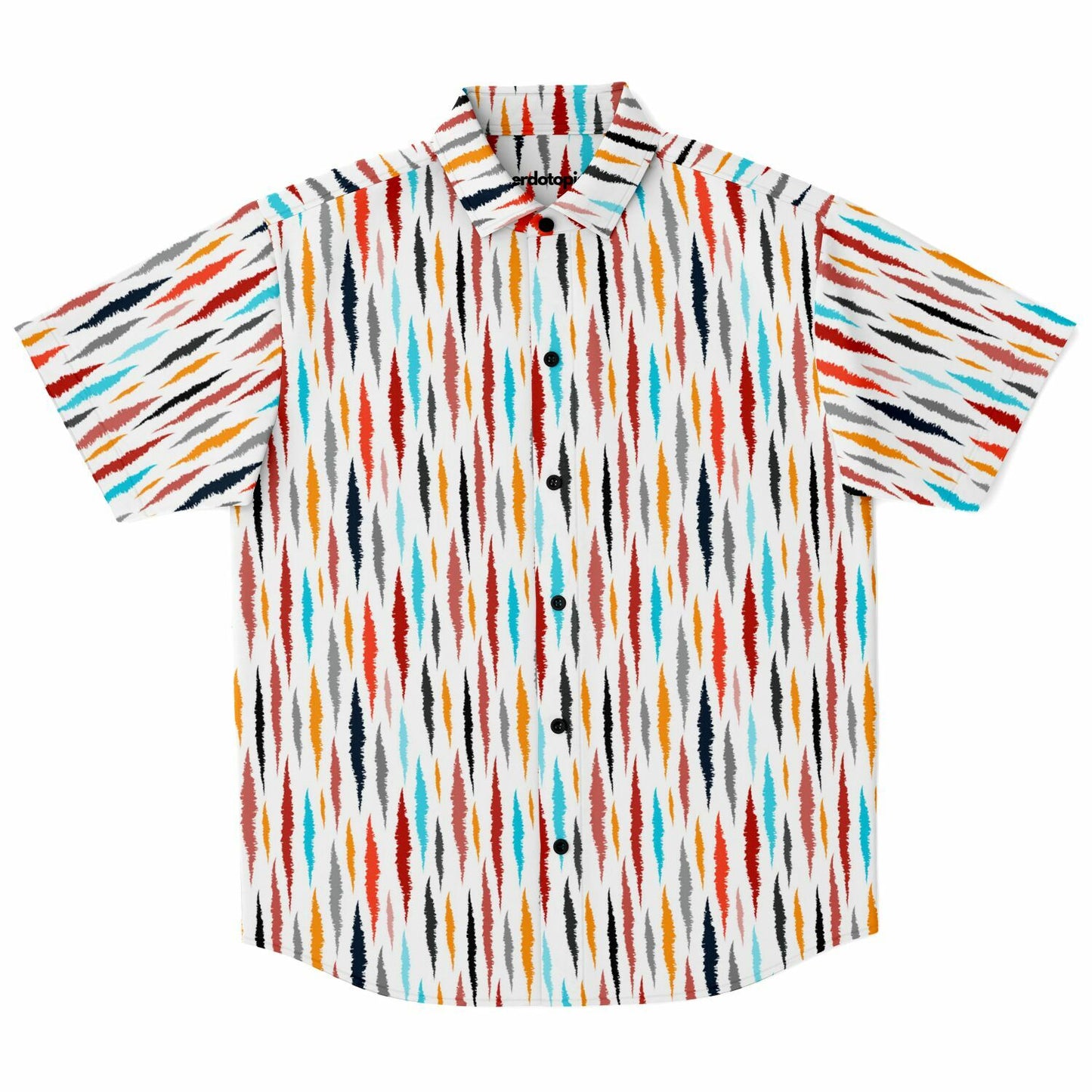 Colored Seamless Pattern Short Sleeve Button Down Shirt - AOP