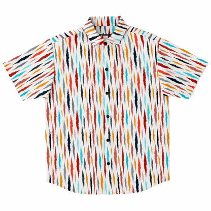 Colored Seamless Pattern Short Sleeve Button Down Shirt - AOP