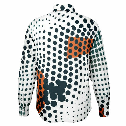 Impression Photo Pattern Long Sleeve Button Down Shirt - AOP