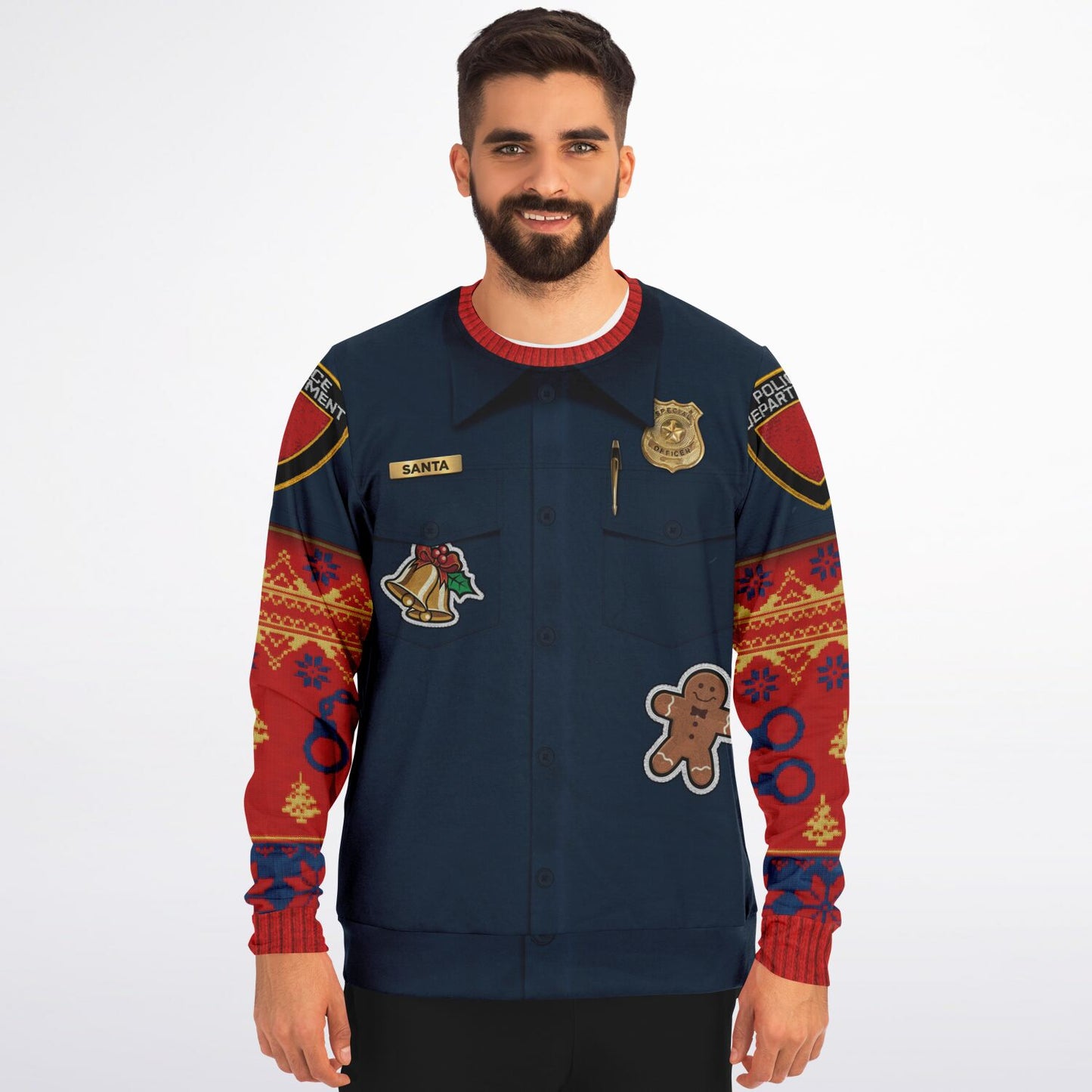 Police Navidad Christmas Inspired Printed Sweatshirt