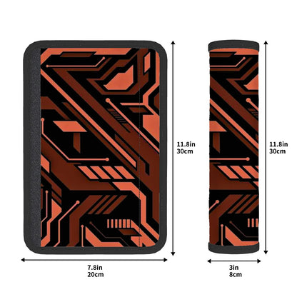 Abstract cyberpunk inspired artwork sear belt cover pad mockup front.