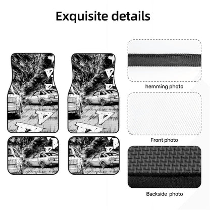 AE86 Pencil Artwork Automotive Floor Mats